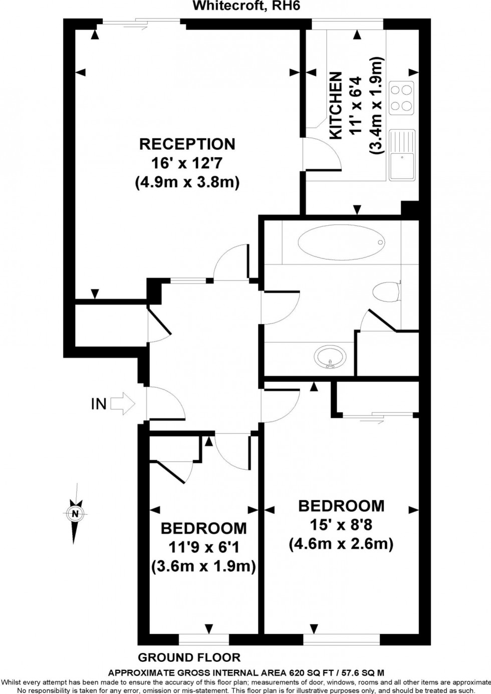 Floorplan for Whitecroft, Horley, Surrey, RH6